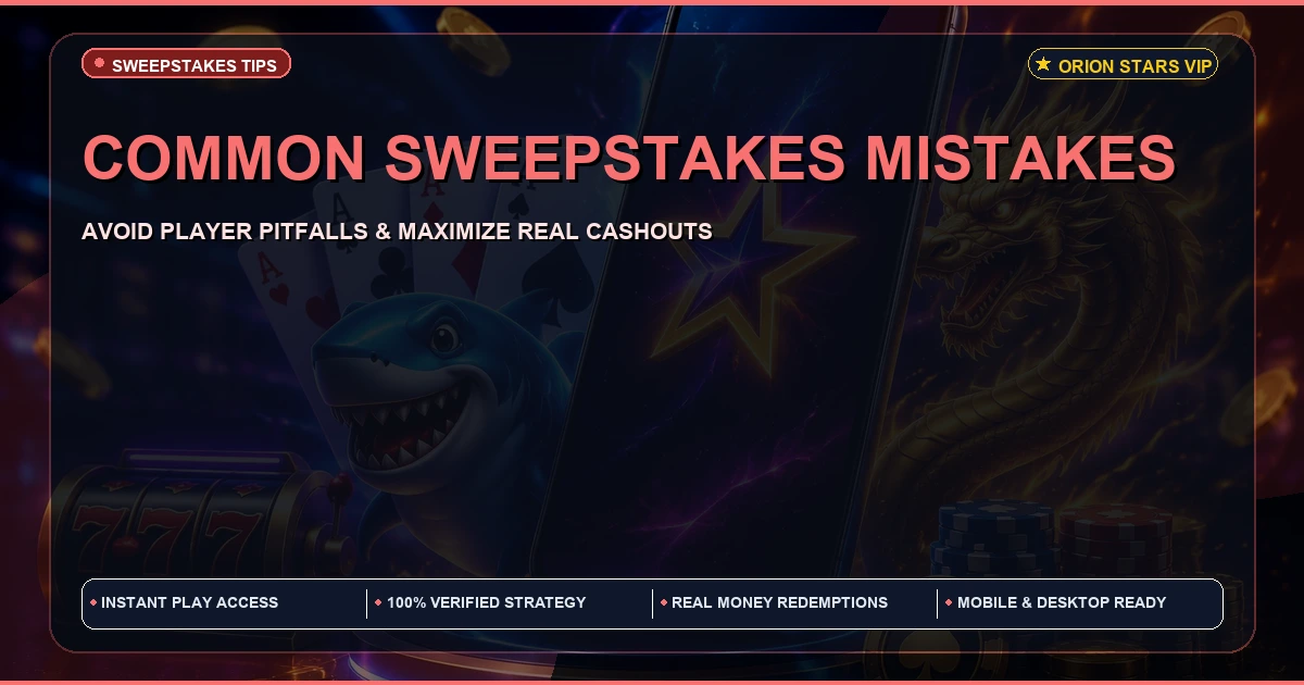 Common mistake in Orion Stars Sweepstakes | What to Avoid