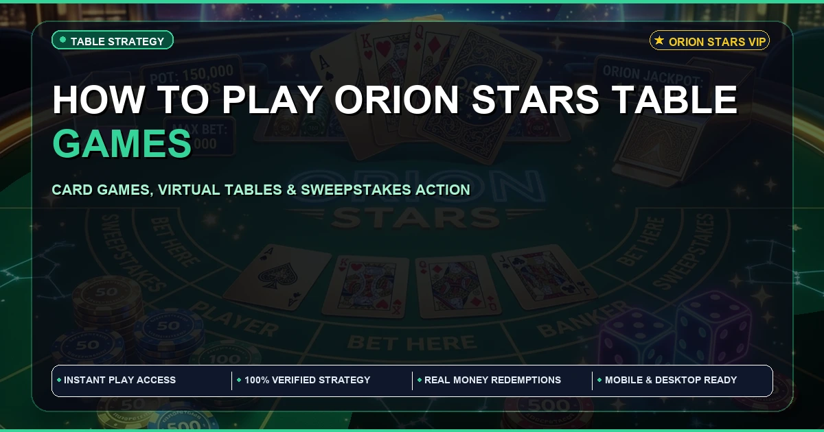 How to play Orion Stars Table Games | Beginner Guide
